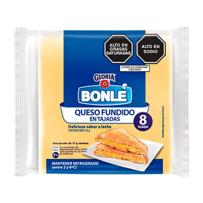 Queso Fundido en Tajadas Bonlé Gloria 136gr