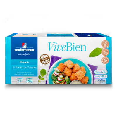 VIVEBIEN - Nuggets de pavita c/cereales sin freir x 24 Und
