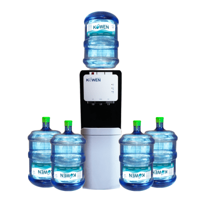 Pack Dispensador Pedestal Compresor Caliente/Natural/Fria + 5 Botellones 20Lts