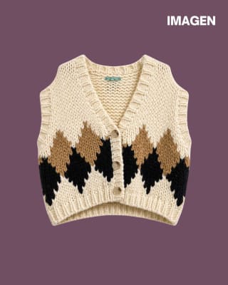 GILET TEJIDO ROMBO