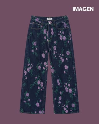 JEANS DENIM FLORES