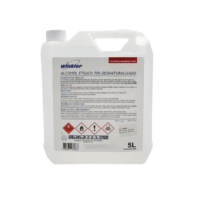 Alcohol Etílico Desinfectante 70% 5 L. Winkler
