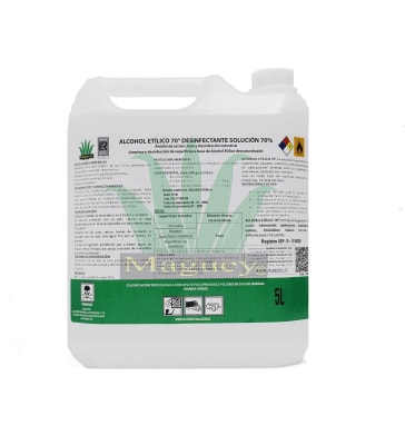 Alcohol Etílico Desinfectante 70% 5 L. (Registro ISP)