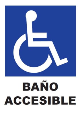 Señalética Adhesiva 30x20 cm. Baño Accesible