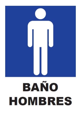 Señalética Adhesiva 30x20 cm. Baño Hombres
