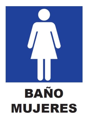Señalética Adhesiva 30x20 cm. Baño Mujeres
