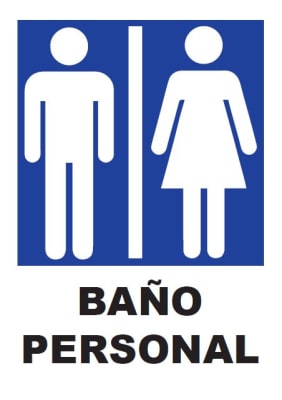 Señalética Adhesiva 30x20 cm. Baño Personal