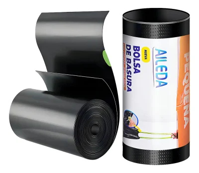 Bolsa Basura Negra con Cordon de Agarre 50x70 cm. Aileda