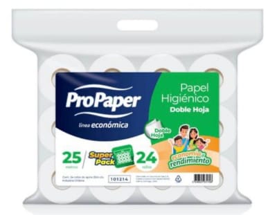 Papel Higiénico Doble Hoja Pack de 24 Rollos por 25 Metros