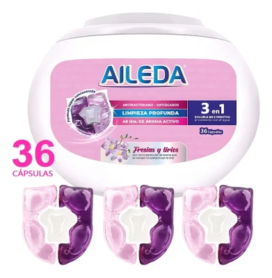 Detergente en Capsulas Aroma Fresias y Lirios 36 Capsulas Aileda