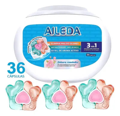 Detergente en Capsulas Aroma Sakura Romántico 36 Capsulas Aileda