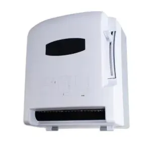 Dispensador Toalla de Papel Industrial Acrílico Blanco con Visor Ovalado