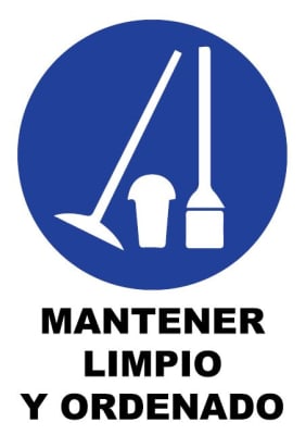 Señalética Adhesiva 30x20 cm. Mantener Limpio y Ordenado