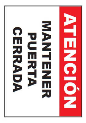 Señalética Adhesiva 30x20 cm. Mantener Puerta Cerrada