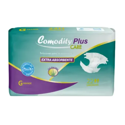Pañal Comodity Plus Care T/G 22 U.
