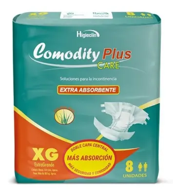 Pañal Comodity Plus T/XG 8 U.