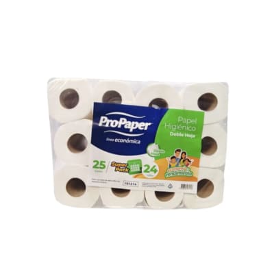 Papel Higiénico Doble Hoja Pack de 24 Rollos por 25 Metros