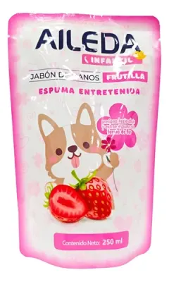 Repuesto de Jabón Liquido Infantil Aroma Frutilla 250 ml. Aileda