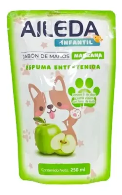 Repuesto de Jabón Liquido Infantil Aroma Manzana 250 ml. Aileda