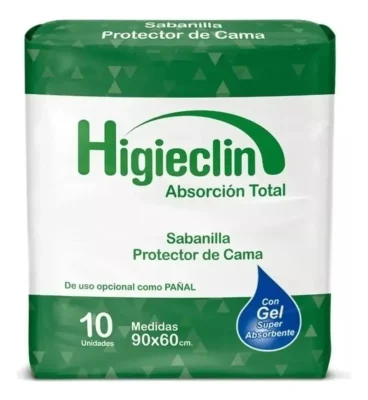 Sabanilla con Gel 10 U. 60x90 cm. Higieclin