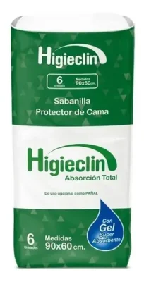 Sabanilla con Gel 6 U. 60x90 cm. Higieclin