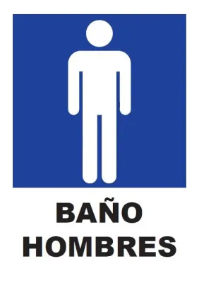 Señalética Adhesiva 30x20 cm. Baño Hombres