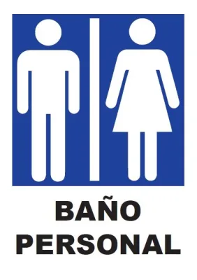 Señalética Adhesiva 30x20 cm. Baño Personal