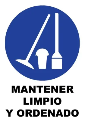 Señalética Adhesiva 30x20 cm. Mantener Limpio y Ordenado