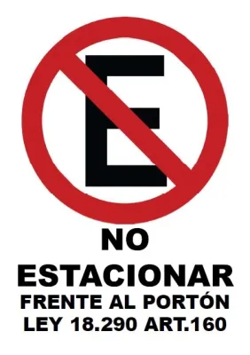 Señalética Adhesiva 30x20 cm. No Estacionar