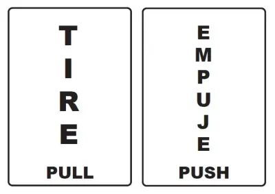 Señalética Adhesiva 30x20 cm. Tire y Empuje