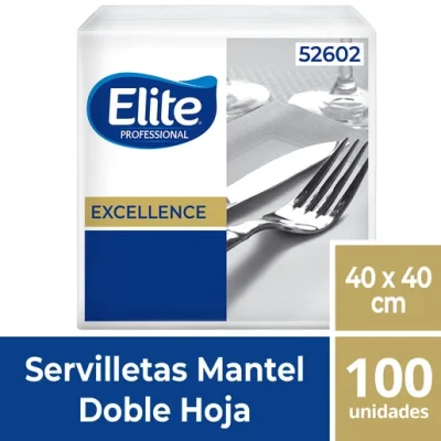 Servilleta Excellence Mantel 40x40 cm. Doble Hoja 100 U. Elite - 52602