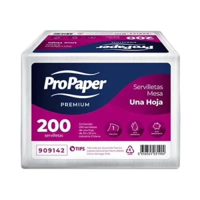 Servilleta Mesa 33x33 cm. 200 Unidades Propaper