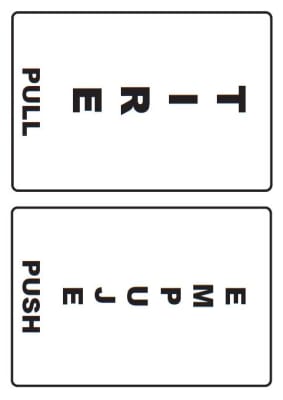 Señalética Adhesiva 30x20 cm. Tire y Empuje