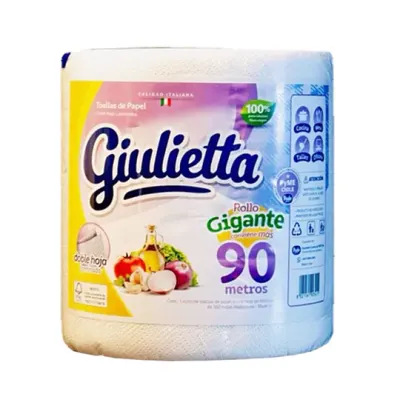 Toalla de Papel Doble Hoja Rollo Gigante 90 mts. Giulietta