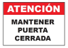 Señalética Adhesiva 30x20 cm. Mantener Puerta Cerrada1