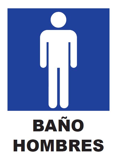 Señalética Adhesiva 30x20 cm. Baño Hombres GyD Soluciones