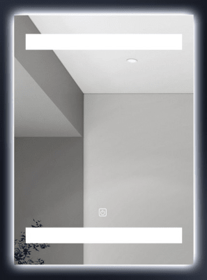 ESPEJO BAÑO RECT C/LUZ LED ARR-ABAJ 45X60