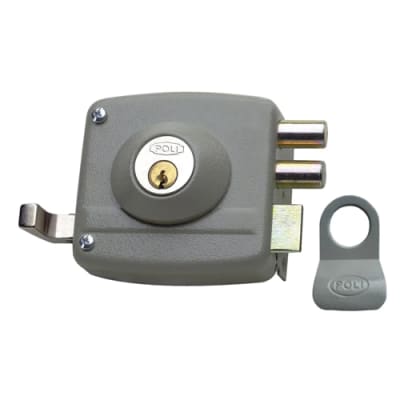 Cerradura Poli Sobreponer Tradicional 1985 Cerrojo 2 pitones + Tirador exterior1