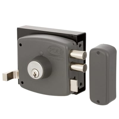 Cerradura Sobreponer Chilena 2010 Cerrojo 2 pitones+Caja Reja para soldar