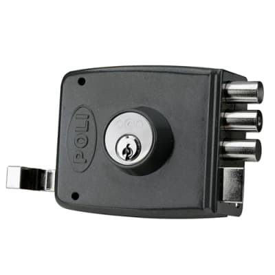 Cerradura Poli Sobreponer Tradicional 2201- Cerrojo 3 Pitones/Pitón Central Anticorte1