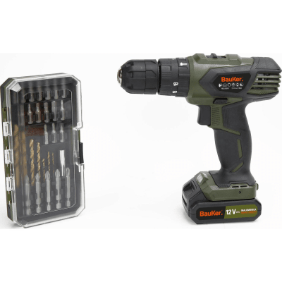 TALADRO PERCUTOR BAUKER INALAMB 10MM 12V+BAT+29 ACC SD-GS1041