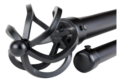SET TUBO CORTINA METAL DOBLE BOLA ALAMBRE NEGRO 150CM