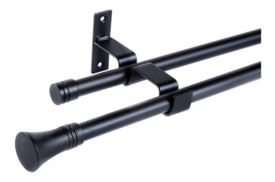 SET TUBO CORTINA DOBLE EXTENSIBLE CONICO NEGRO