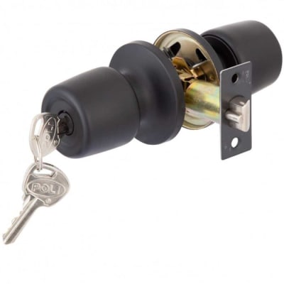 Cerradura Tubular  Oficina/Dormitorio Negra 8403 Poli1