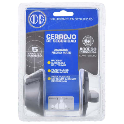 Cerrojo Cilíndrico Odis 501 Llave – Seguro – Linea 501 Negro