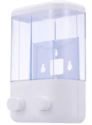DISPENSADOR JABON PLAST DOBLE BLANCO