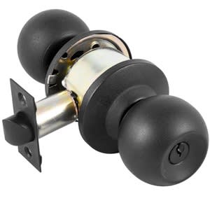 Cerradura Yale Cilíndrica Pomo Negra Oficina-Dormitorio