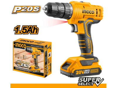 TALADRO INALAMB INGCO 20V C/BATERIA 2.0AH + CARGADOR CDLI20024