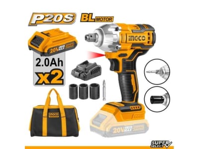 LLAVE DE IMPACTO INGCO INALAMB 20V + 2BAT + ACC CIWLI202081