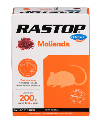 RATICIDA RASTOP MOLIENDA TOFFE 200GR ANASAC